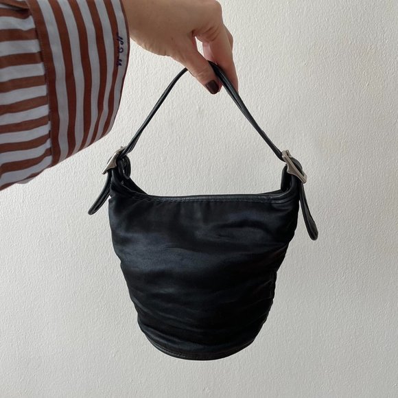 Vintage coach black Maggie satin duffle - Picture 2 of 4